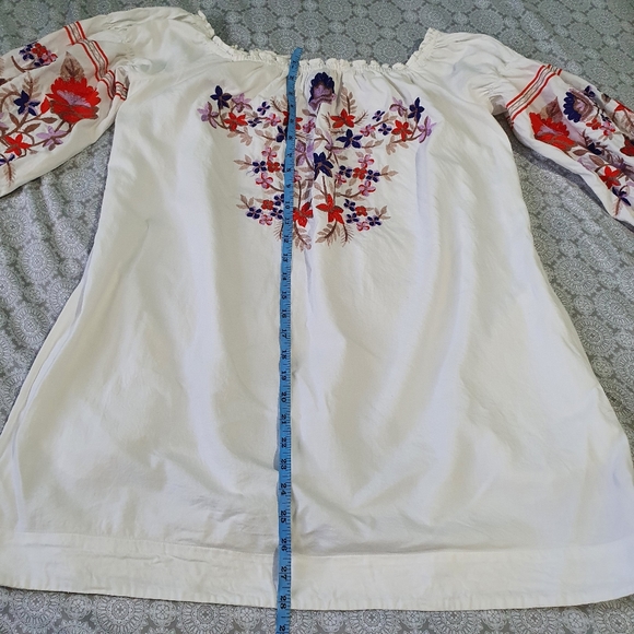 Free People Fleur Du Jour Cream Embroidered Dress. - Picture 4 of 7